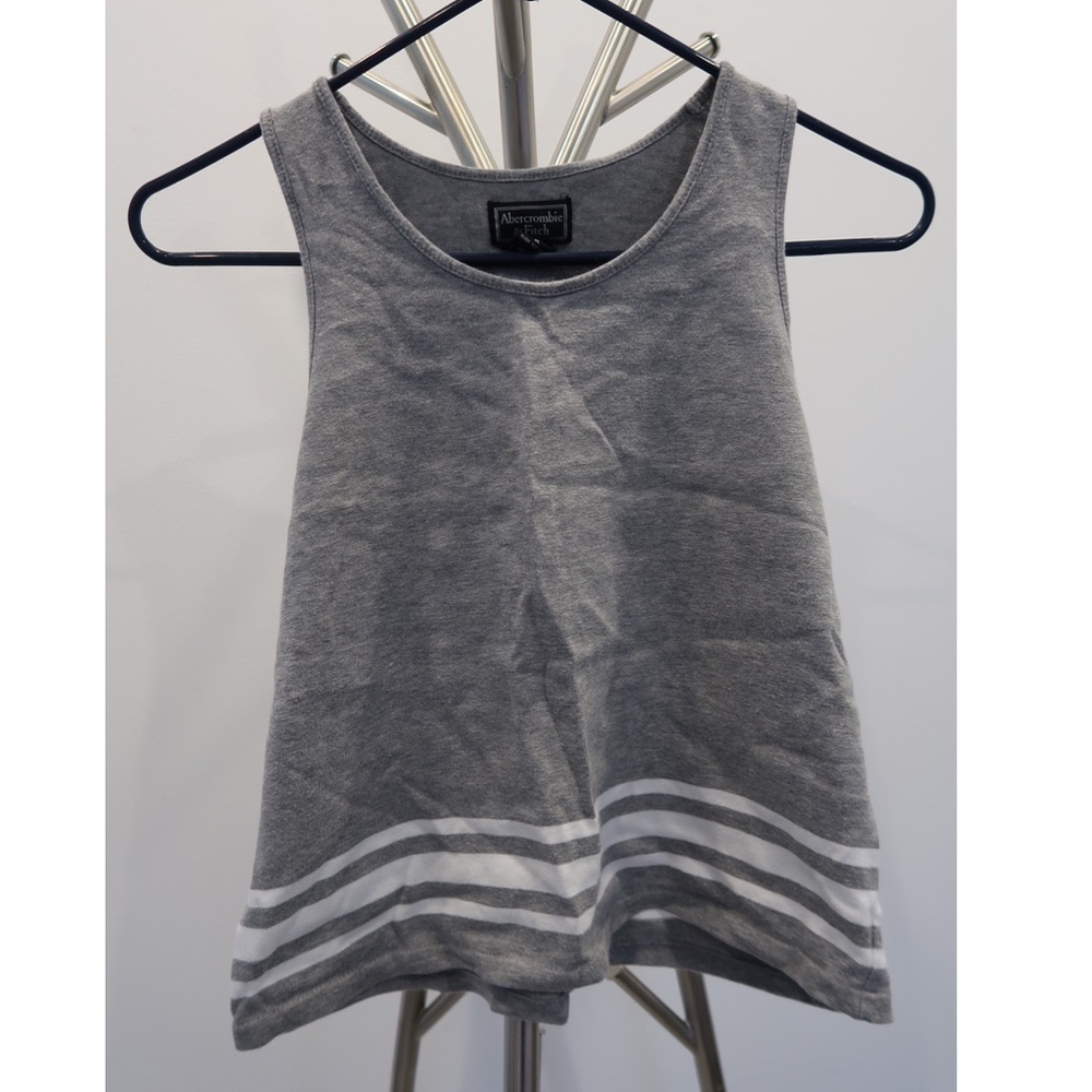 Gray and White Abercrombie & Fitch Tank Top